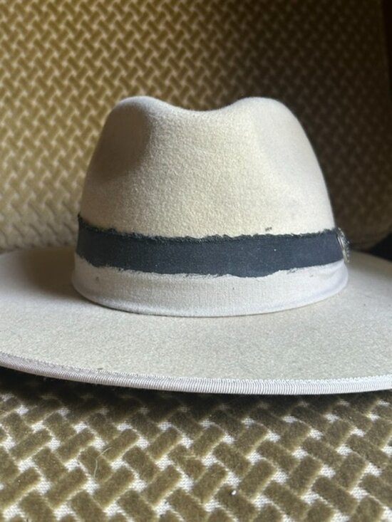 Wyeth Wide Brim Rancher Soft Australian Wool Brown Band Concho Fedora Hat NEW main image 16